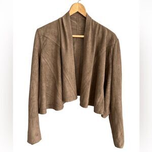 Women’s M Vegan suede leather waterfall blazer Boho bohemian Vintage jacket